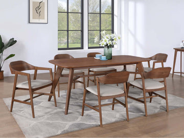 Carrington 140cm Extension Dining Set With 4 Chairs and 2 Carvers - Walnut