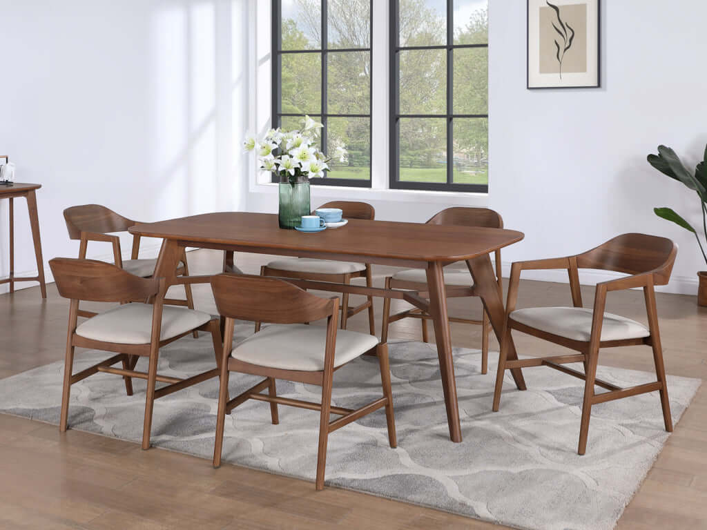 Carrington 180cm Dining Set with 2 Carvers and 4 Chairs - Walnut