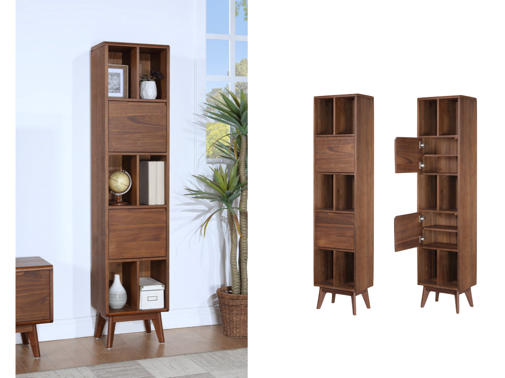 Carrington Large Single Bookcase - Walnut
