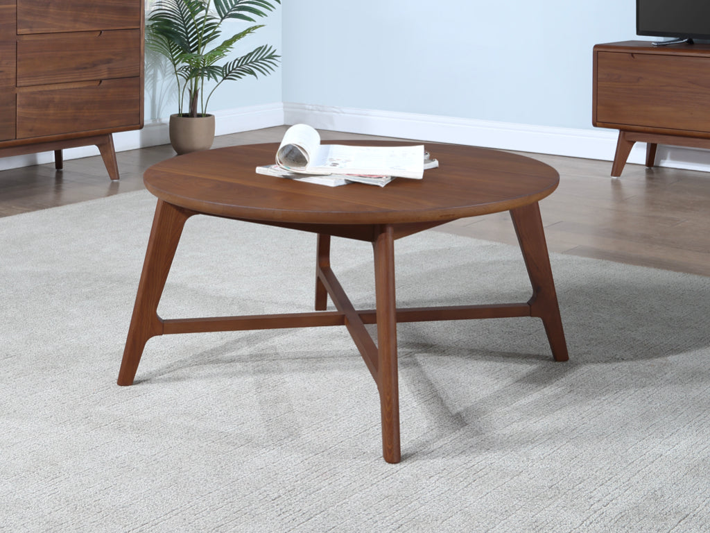 Carrington Round Coffee Table - Walnut