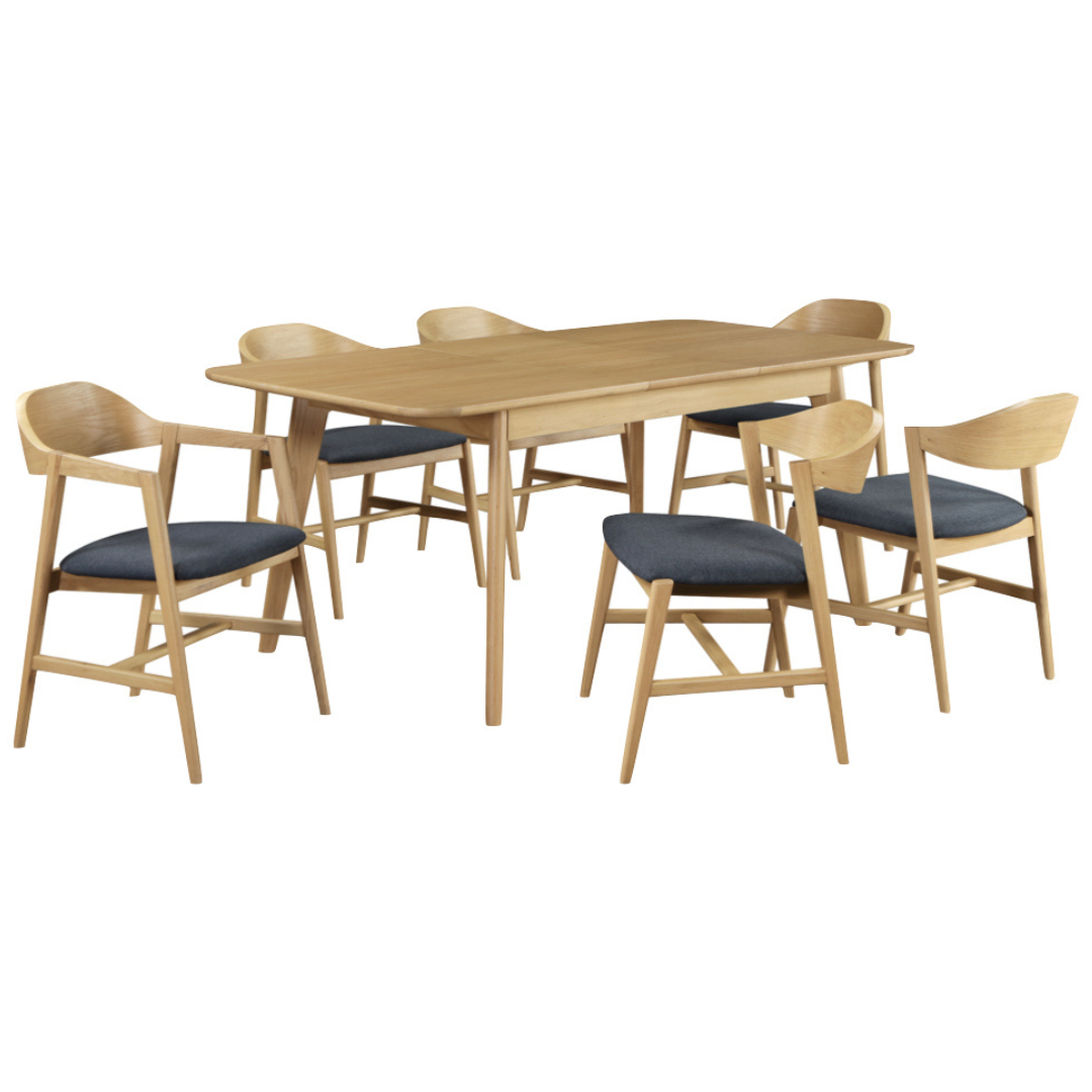 Carrington 140 Extension Dining Set - Oak