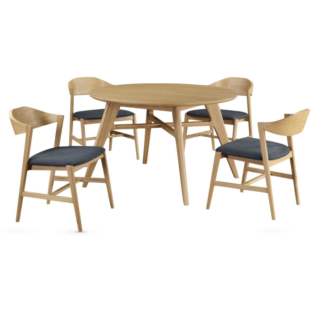 Carrington Round Dining Set -Oak