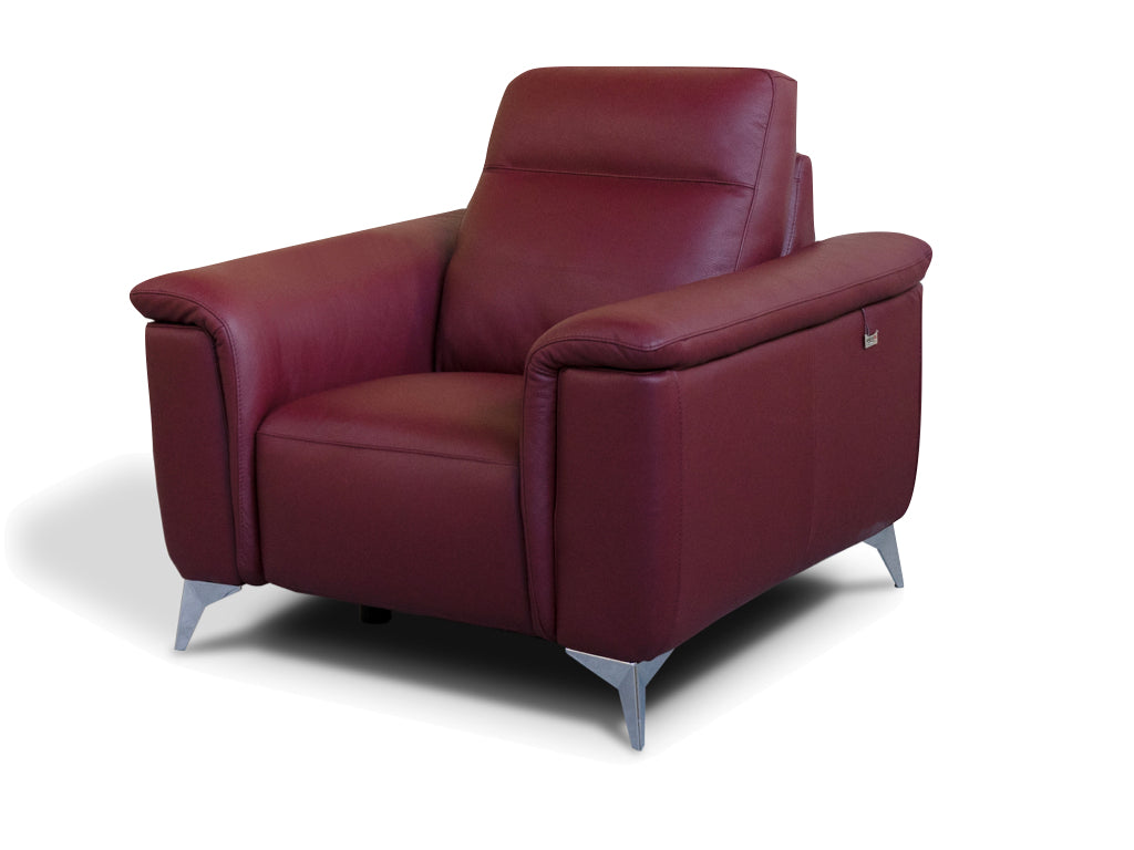 Casilina Leather Fixed Armchair - Bordeaux
