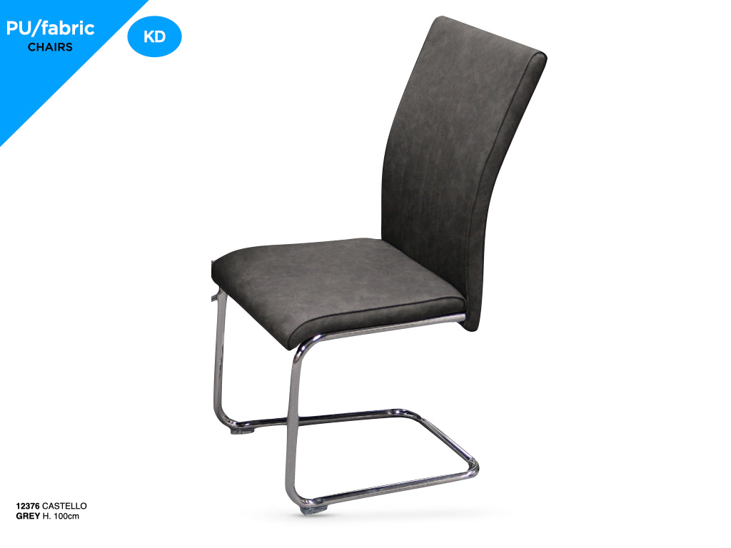 Castello Dining Chair Pair - Grey PU
