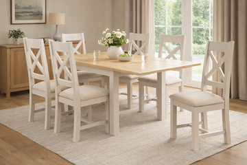 Windermere 140cm Butterfly Extension Dining Set (Table + 6 Chairs) - Painted