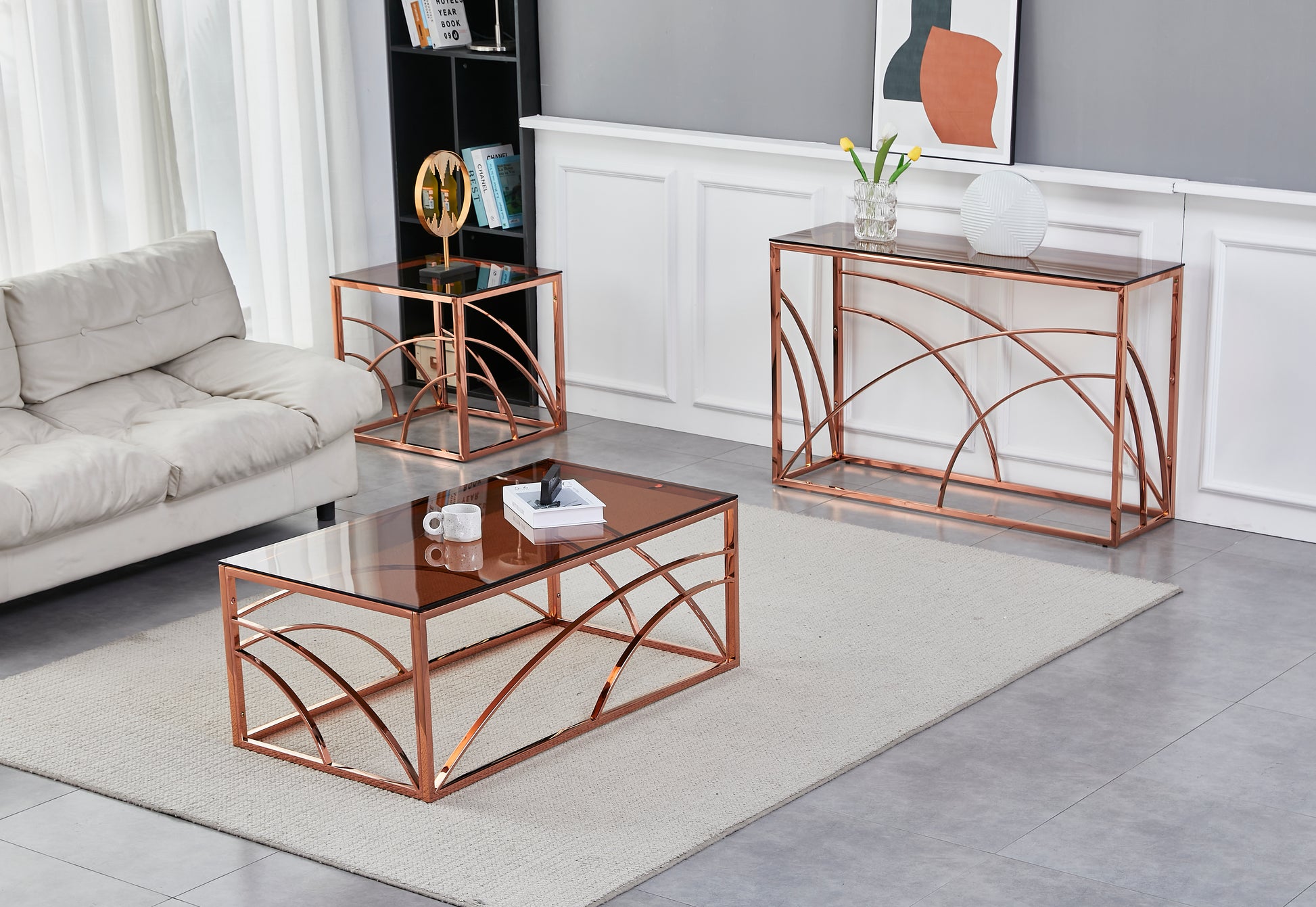 Chic Rose Gold Coffee Table