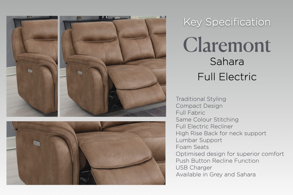 Claremont 3 Seater Electric (Sahara)
