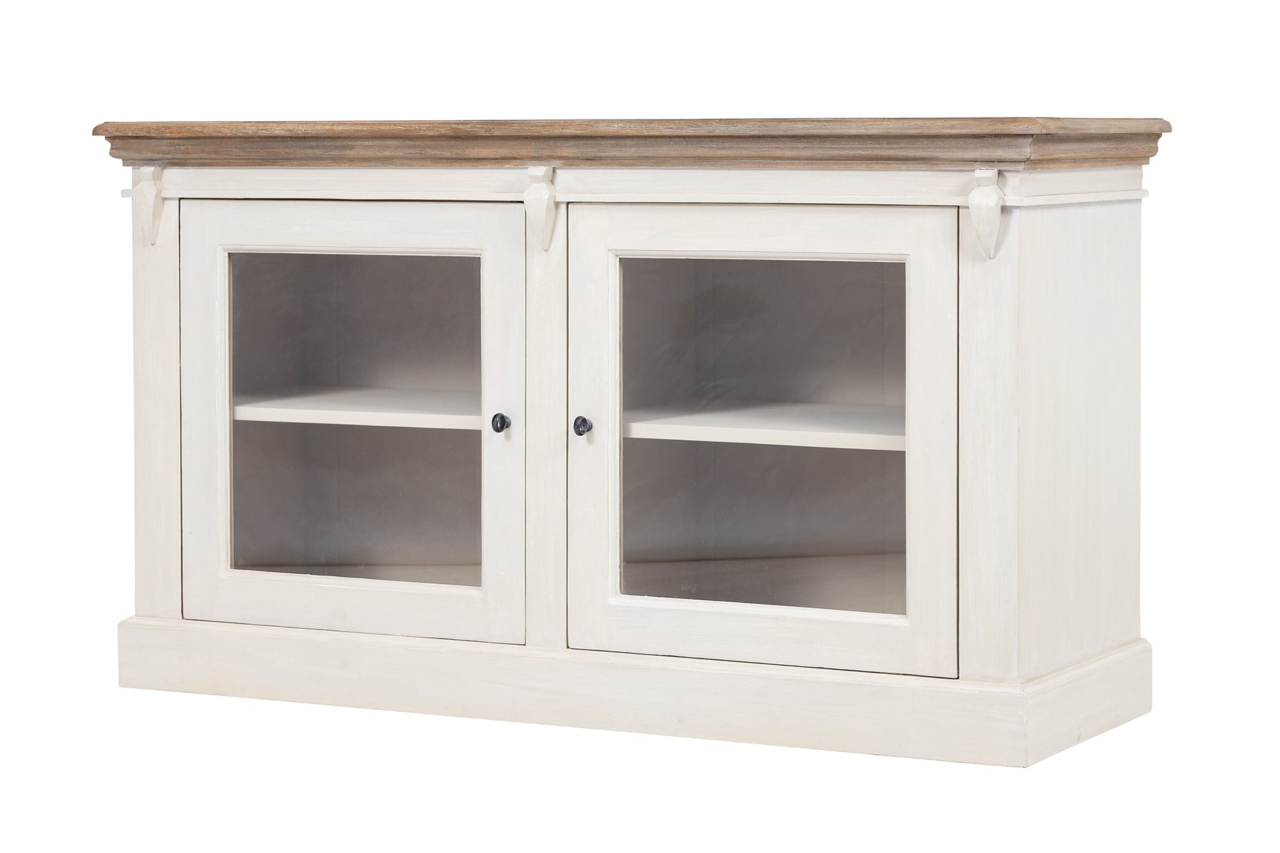 Cornwall 2 Door Chest - Antique White/ Oak Wash Top