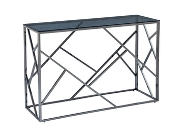 Cortez Console Table - Titanium And Smoked Glass