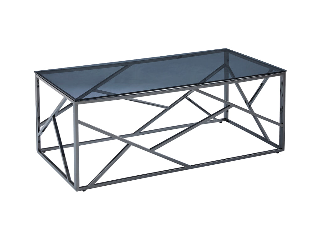 Cortez Coffee Table - Titanium And Smoked Glass