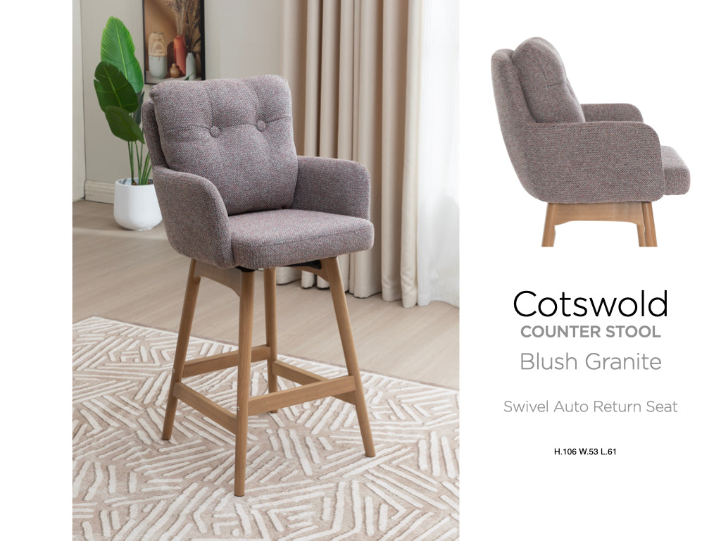 Cotswold Fabric Counter Stool Set of 2