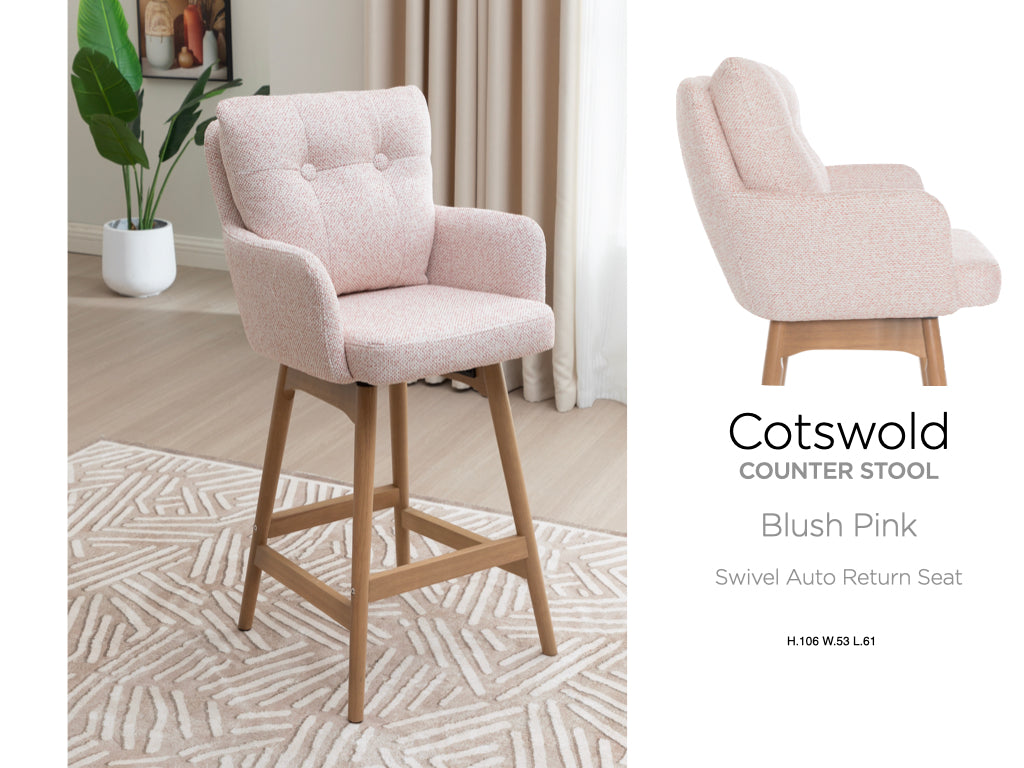 Cotswold Fabric Counter Stool Set of 2