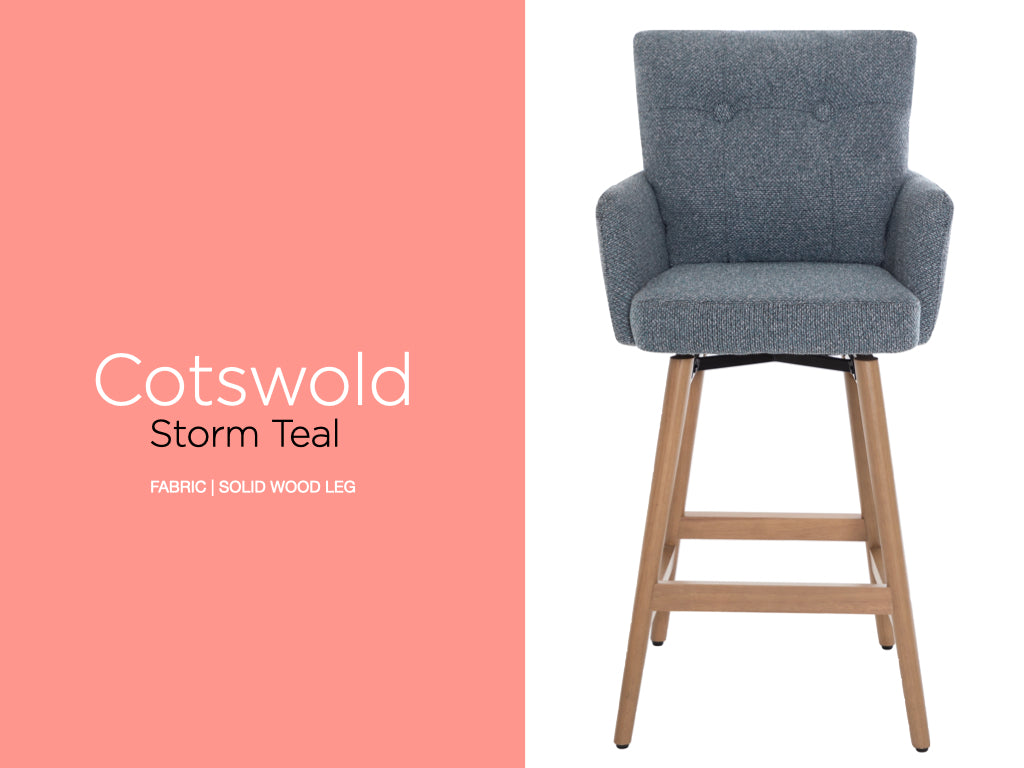 Cotswold Fabric Counter Stool Set of 2