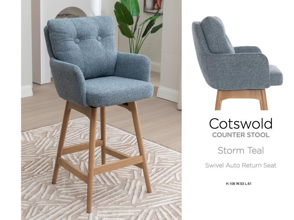 Cotswold Fabric Counter Stool Set of 2