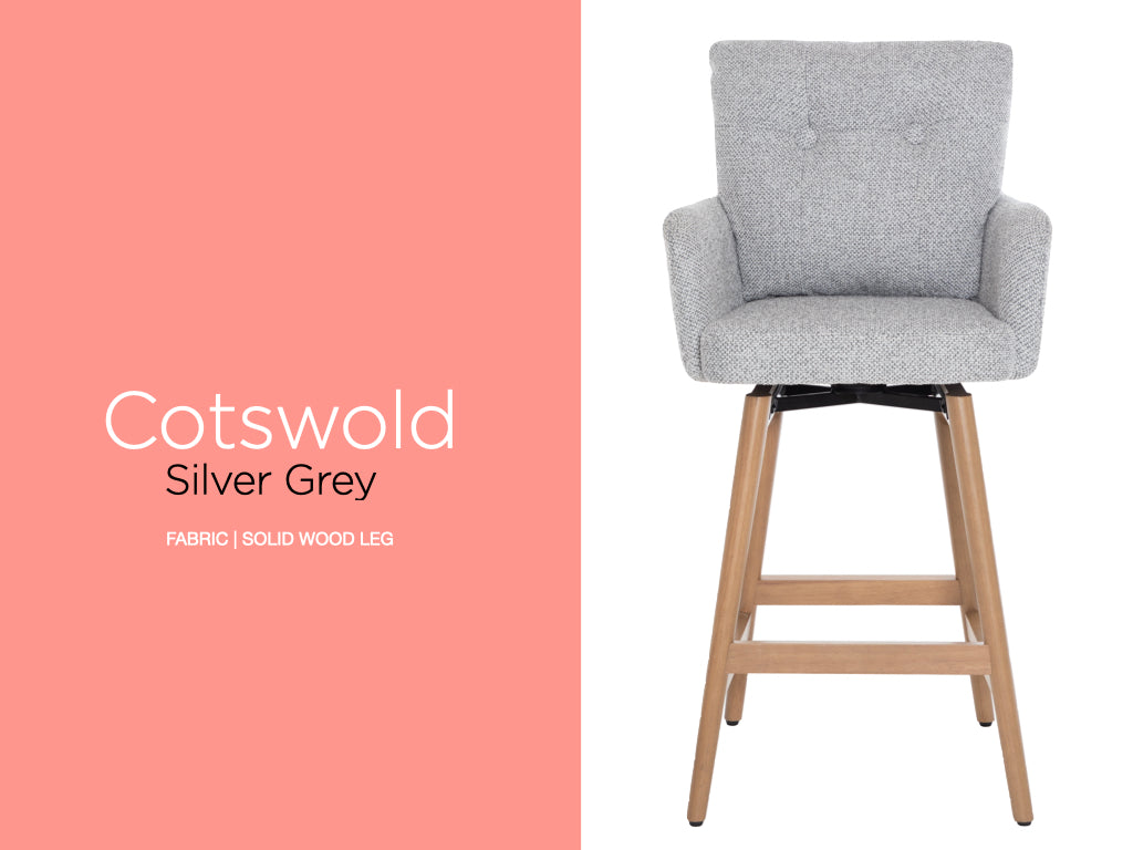Cotswold Fabric Counter Stool Set of 2