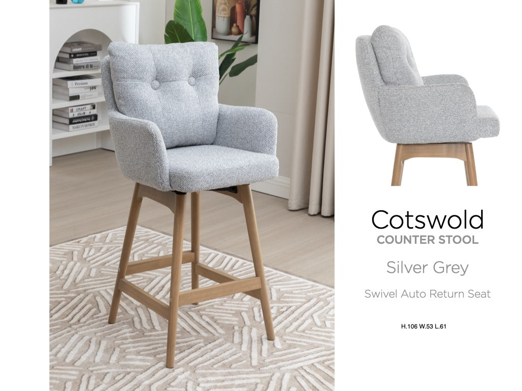 Cotswold Fabric Counter Stool Set of 2