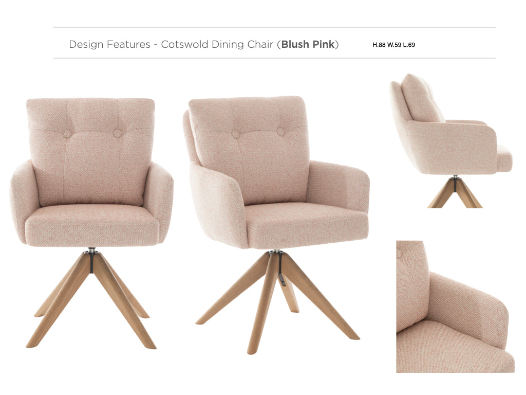 Cotswold Fabric Dining Chair Set of 2