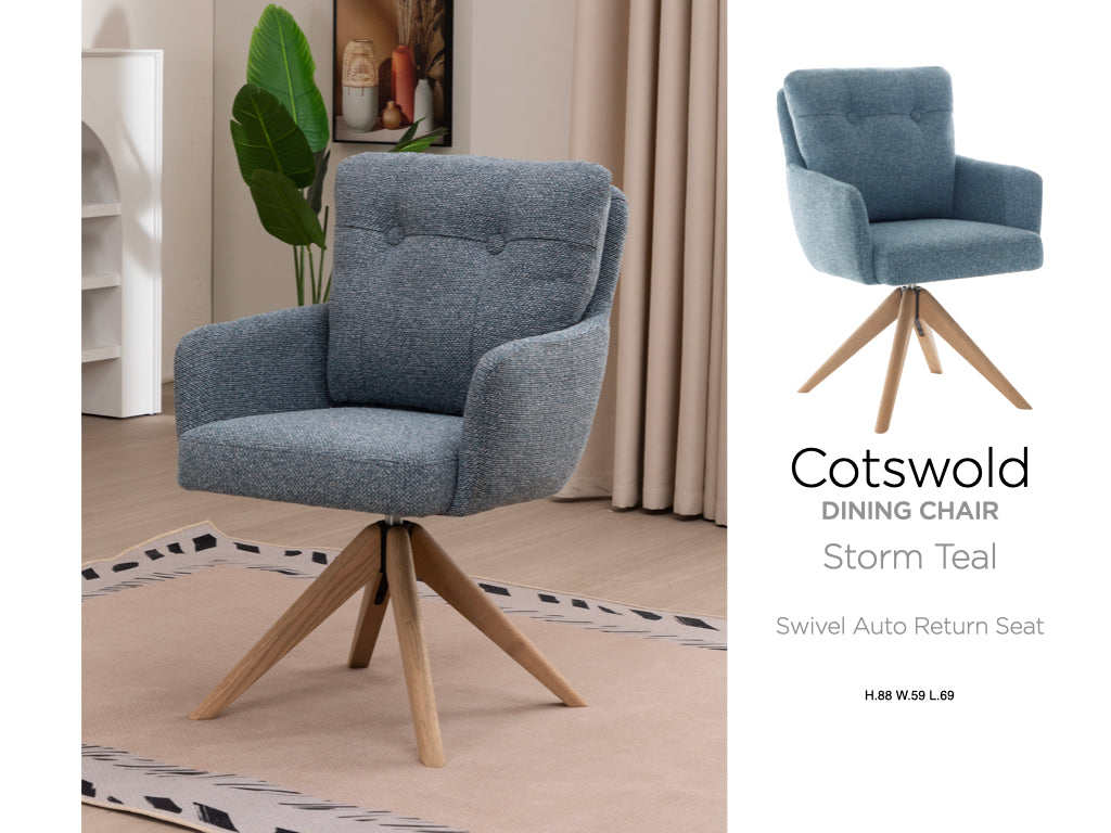 Cotswold Fabric Dining Chair Set of 2