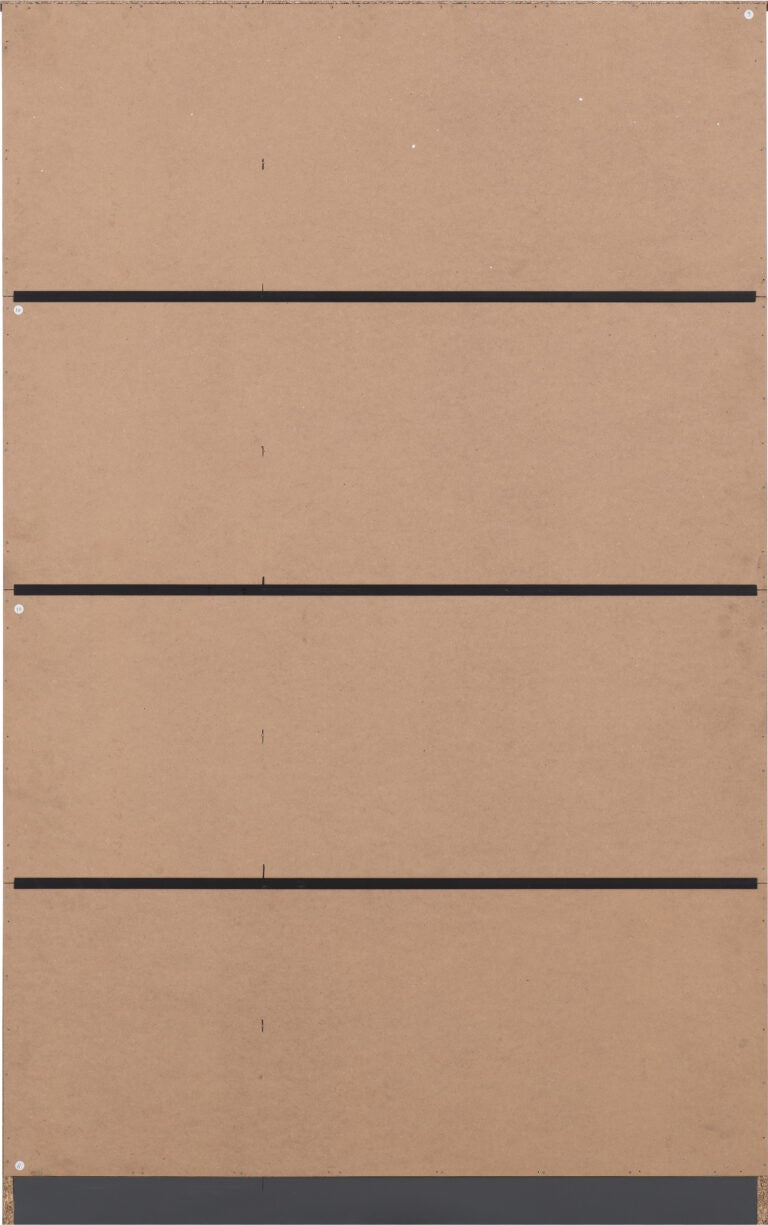 Back of the Dakota wardrobe -Brown cardboard panel with black horizontal lines