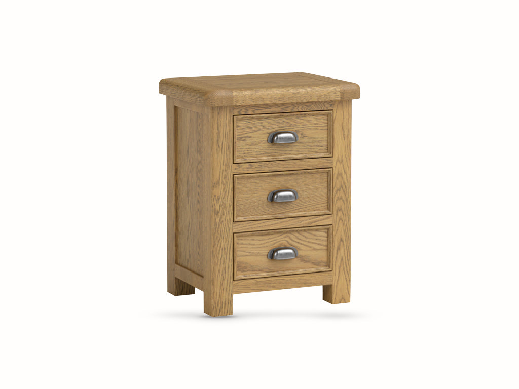 Dorchester Oak 3 Drawer Bedside Table
