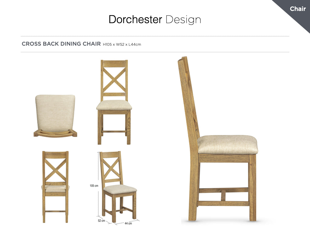 Dorchester Oak Dining Set Including Extendable 160-200cm Table and 6 Chairs