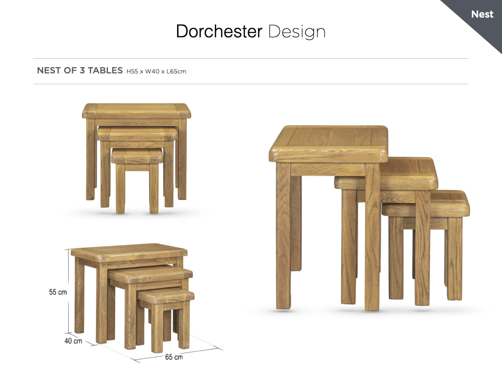 Dorchester Oak Nest of Tables