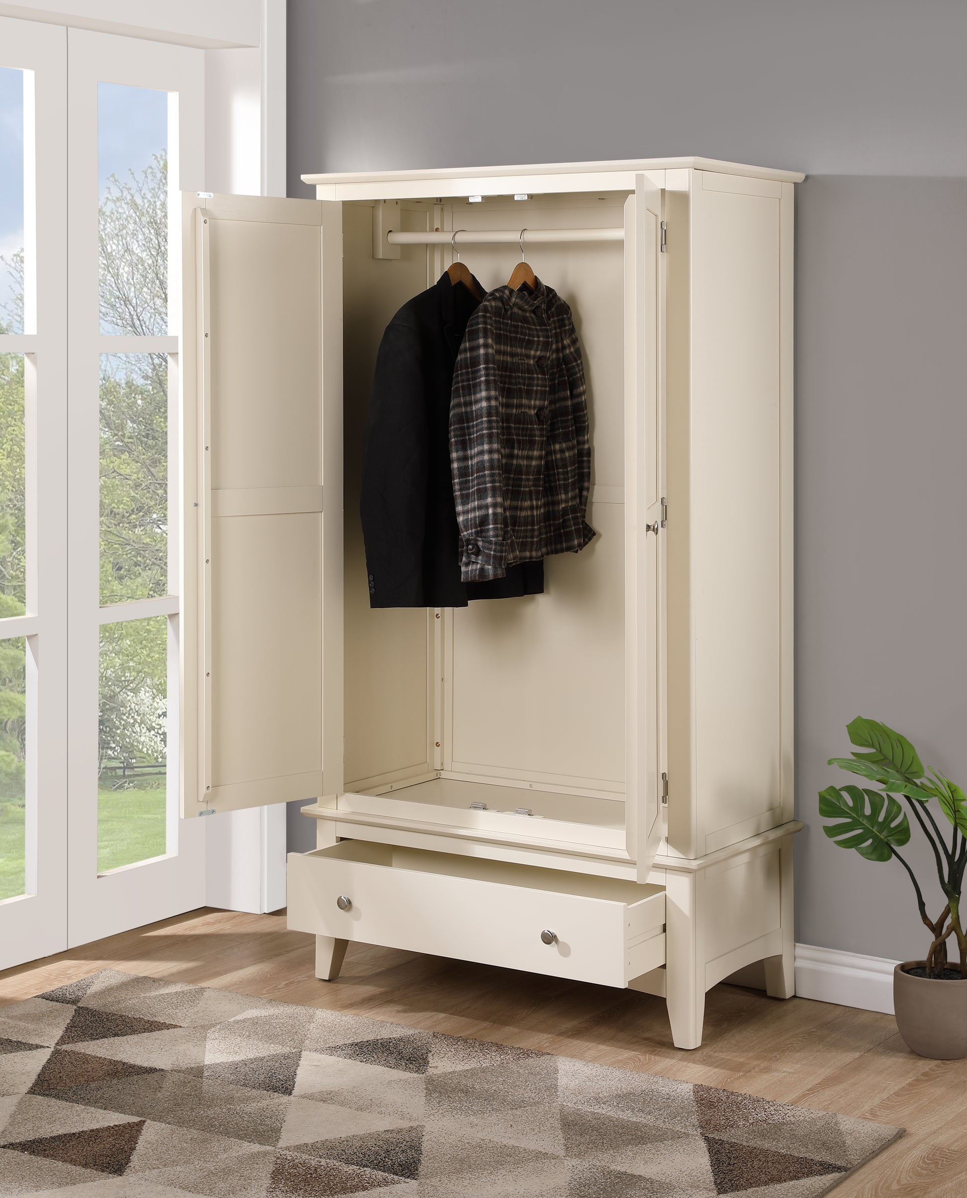 Luciana 2 Door Wardrobe - Ivory