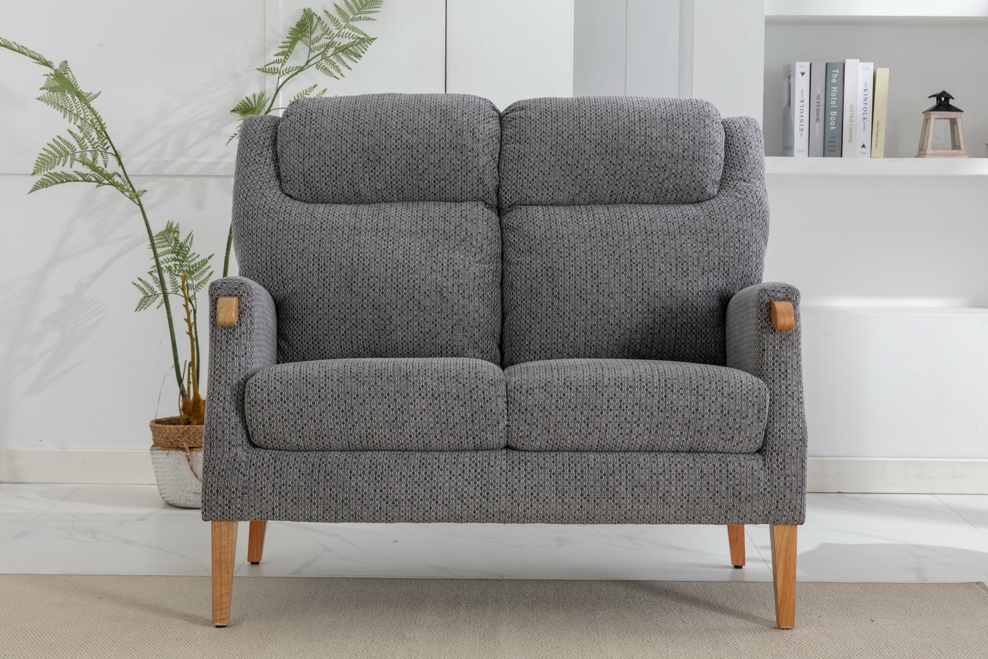 Lisbon 2 Seater Fabric Sofa - Steel Blue