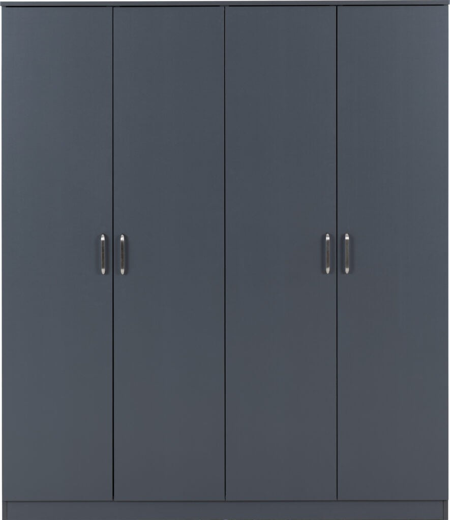Dakota 4 Door Wardrobe - Dark Grey