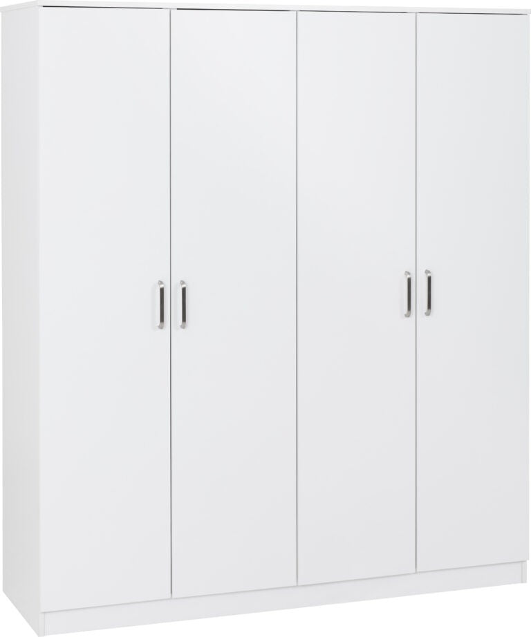 Dakota 4 Door Wardrobe - White
