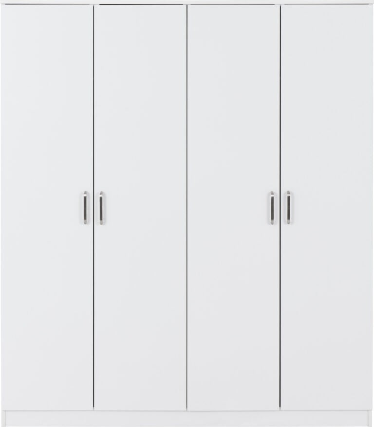Dakota 4 Door Wardrobe - White