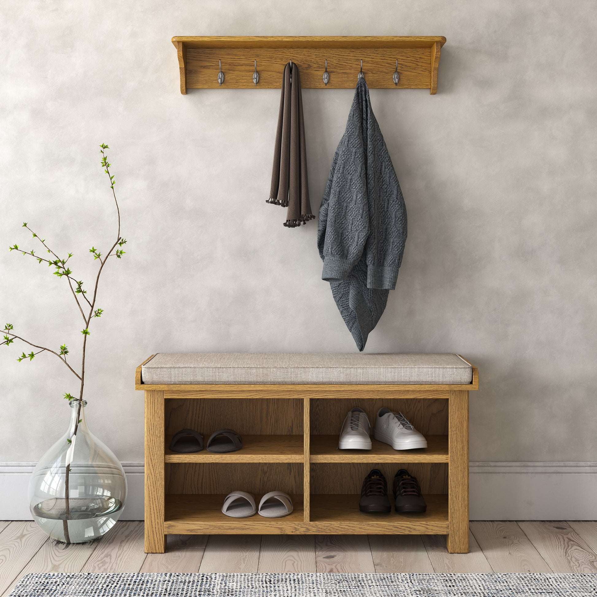 Dorchester Shoe Bench (With Optional Coat Rack)