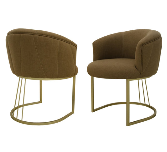 Dubai Bedroom Chair – Fabric Seat with Gold-Tinted Legs