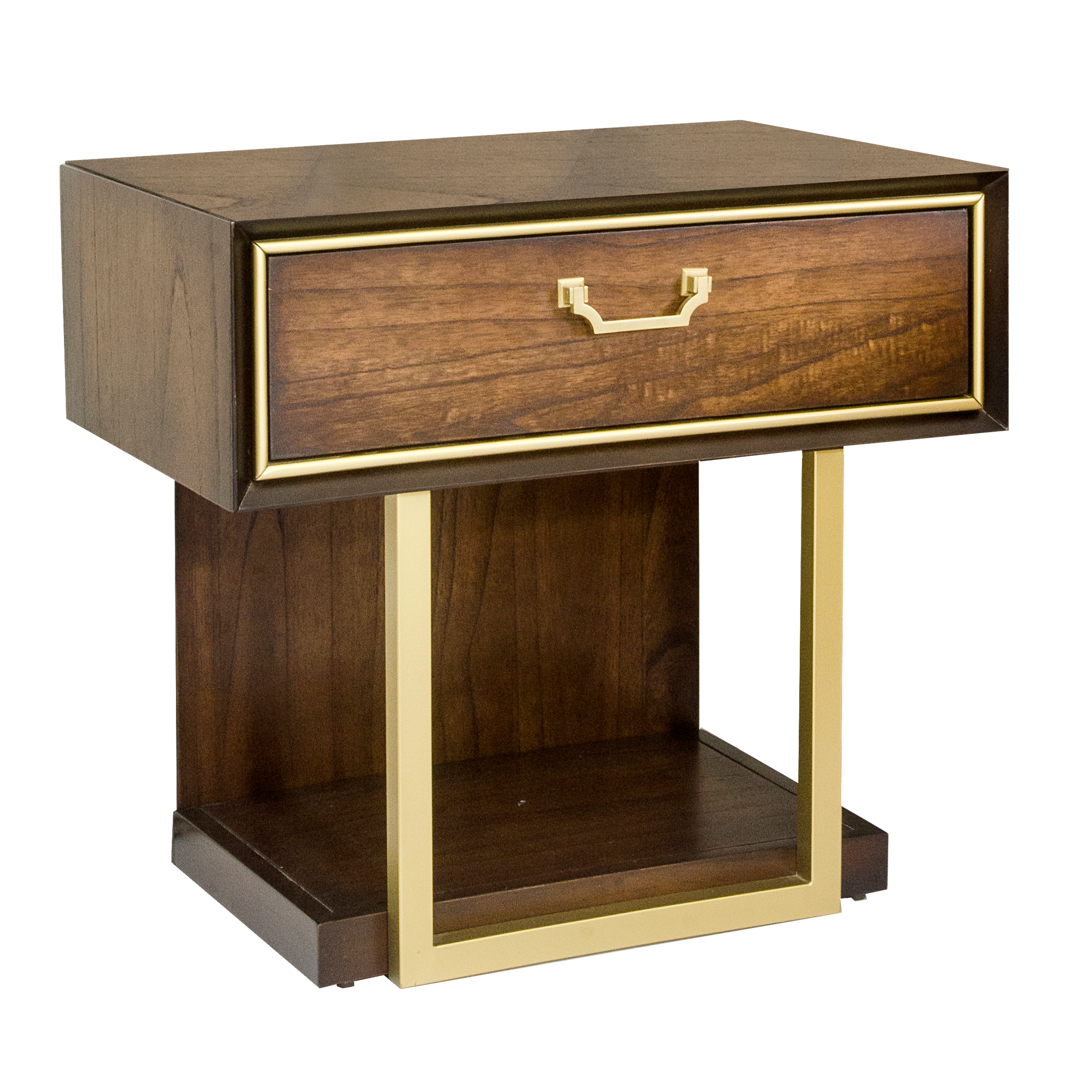 Dubai Locker – Walnut Finish with Gold Accents