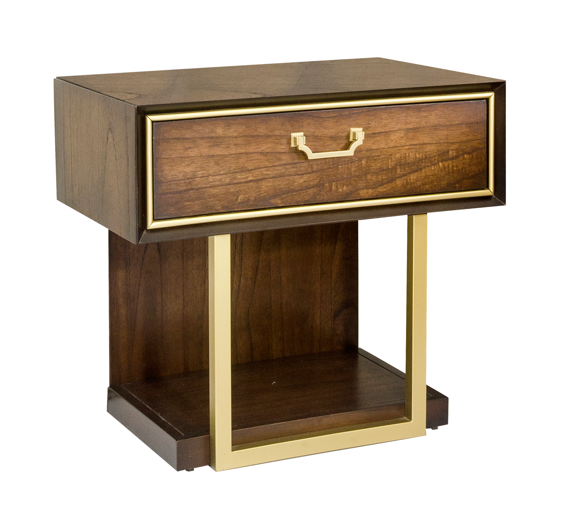 Dubai Locker – Walnut Finish with Gold Accents