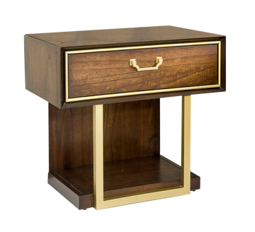 Dubai Locker – Walnut Finish with Gold Accents