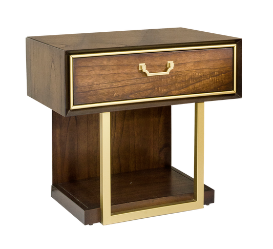 Dubai Locker – Walnut Finish with Gold Accents