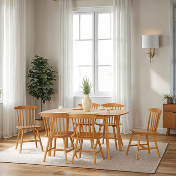 Emery Extending Dining Set With 6 Chairs- Natural Oak Effect