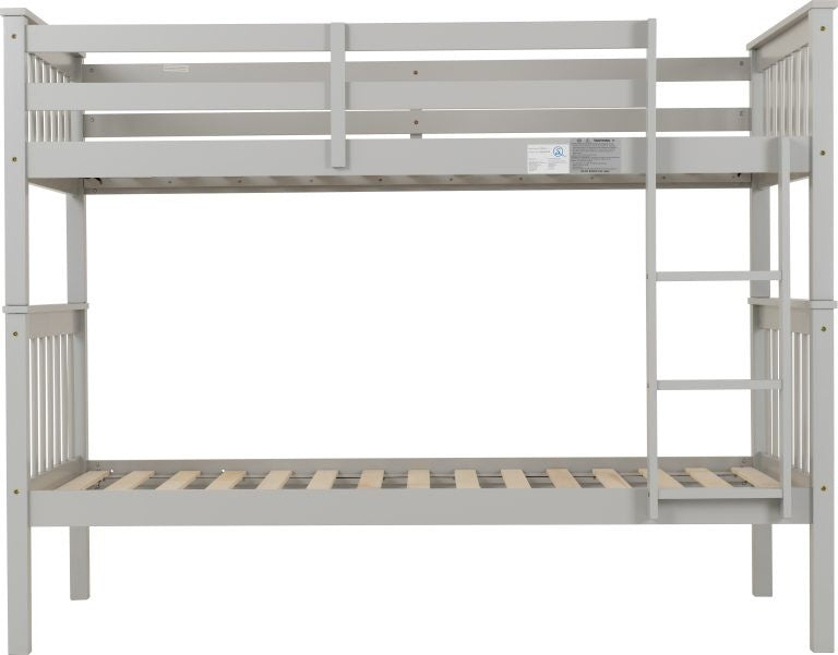Erin grey wooden bunk bed on a white background