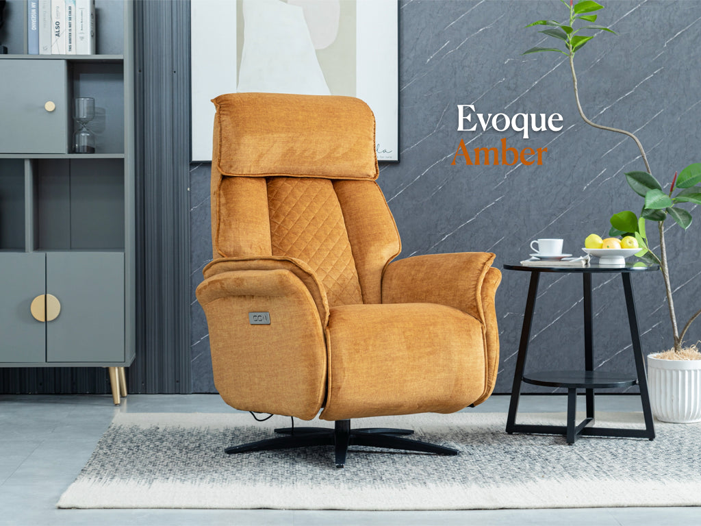 Evoque Swivel Electric Dual Motor Armchair - Amber