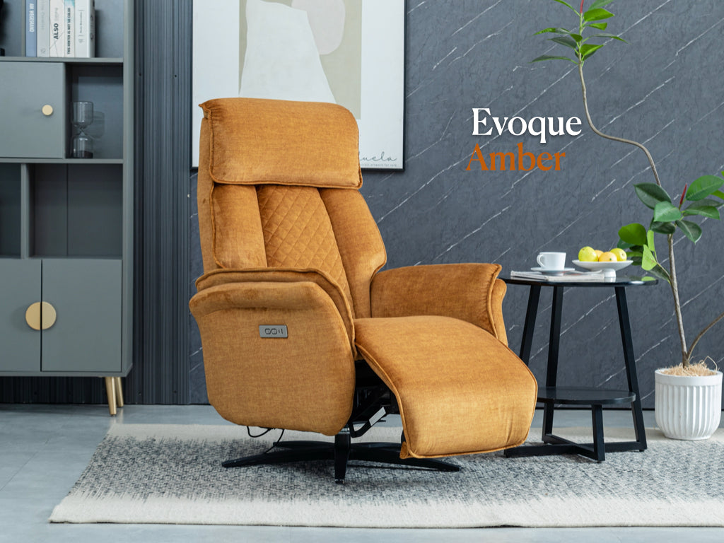 Evoque Swivel Electric Dual Motor Armchair - Amber