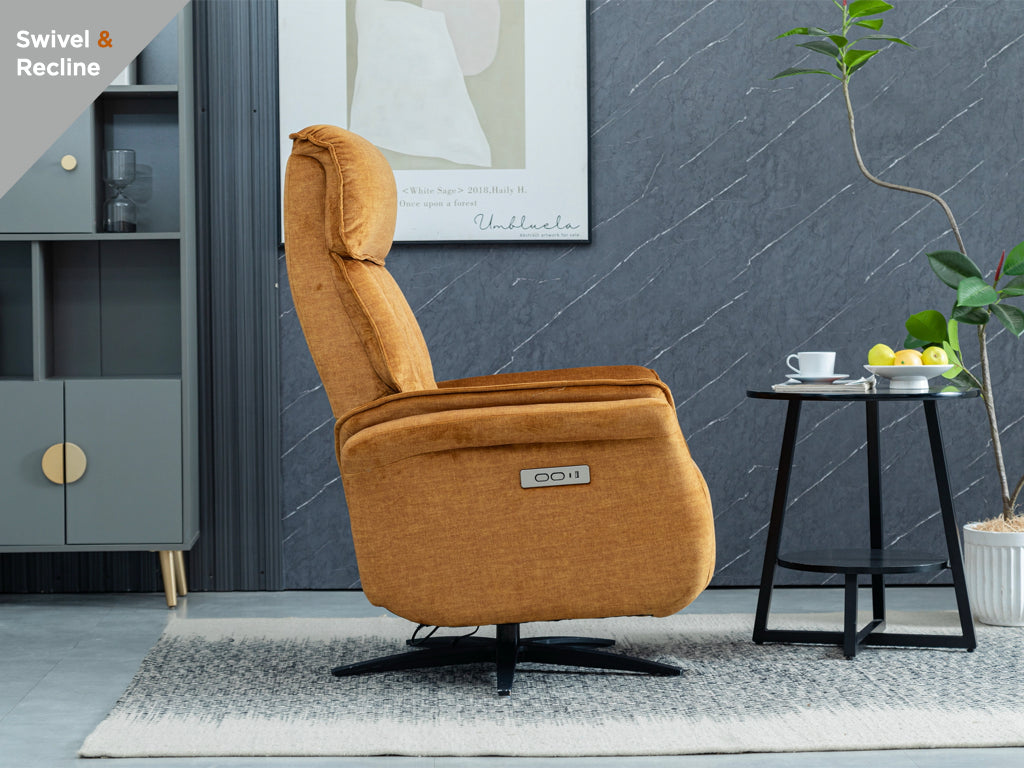 Evoque Swivel Electric Dual Motor Armchair - Amber