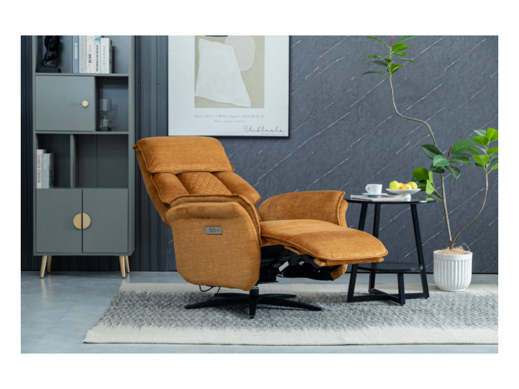 Evoque Swivel Electric Dual Motor Armchair - Amber