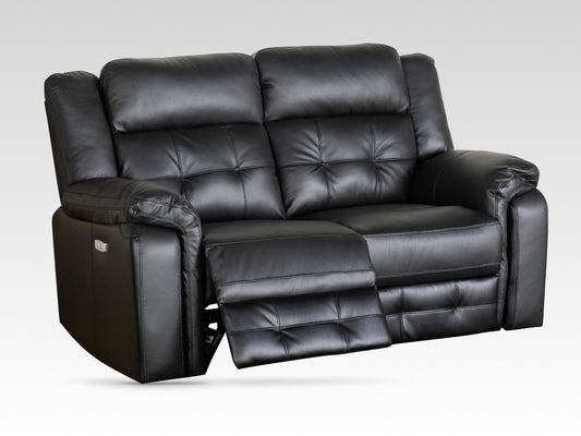 Ellesmere 2 Seater Electric Sofa Leather -  Black