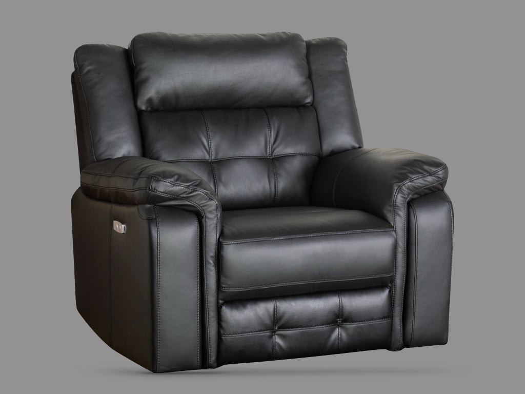 Ellesmere 3+1+1 Electric Recliner Suite Leather - Black