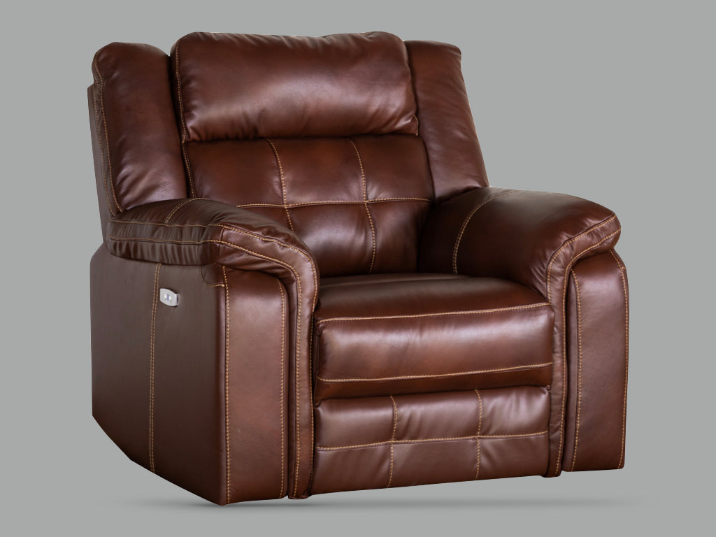 Ellesmere 3+1+1 Electric Recliner Suite Leather - Brown