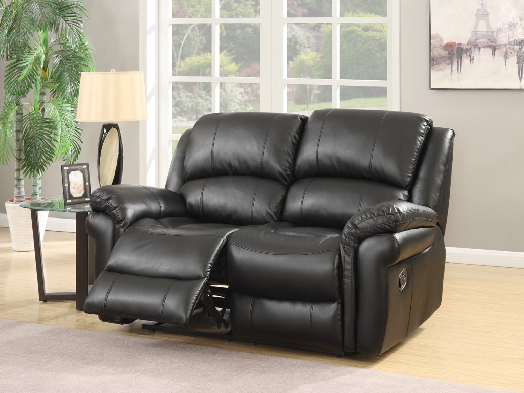 Farnham LA 2 Seater Leather Aire -  Black