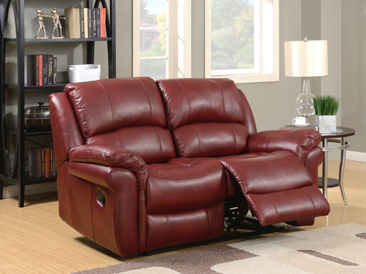 Farnham 2 Seater Leather Aire - Burgundy