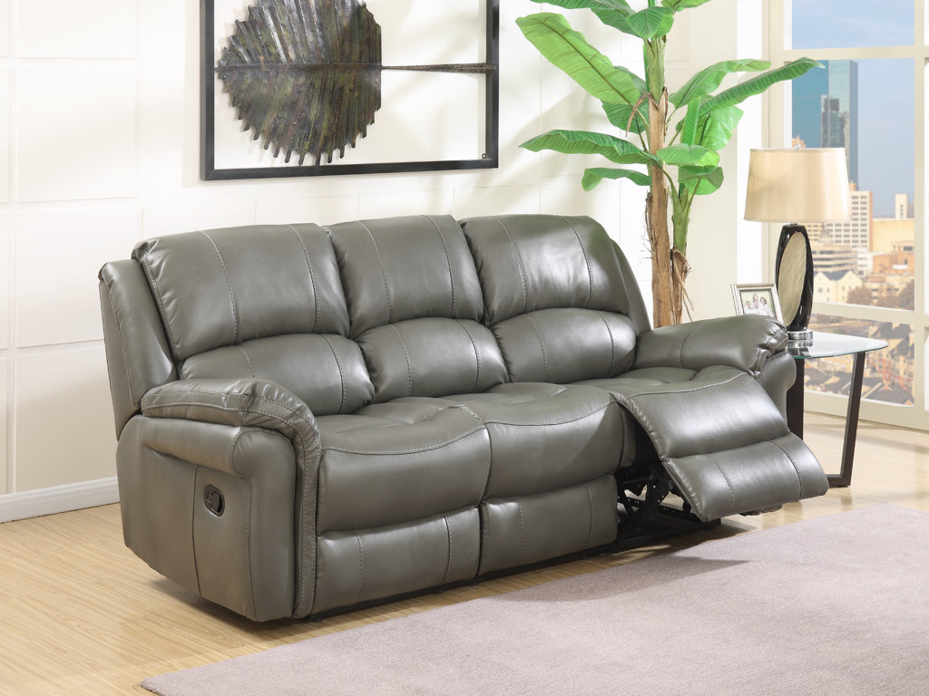 Farnham 3+1+1 Sofa Suite Leather Aire - Grey