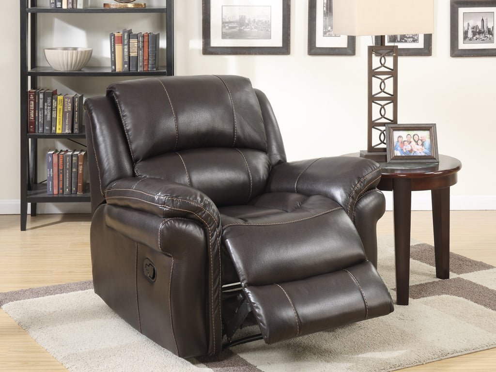 Farnham Reclining Chair Leather Aire - Brown